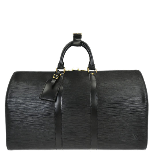 Louis Vuitton Black Epi Keepall 45 Travel Handbag M42972