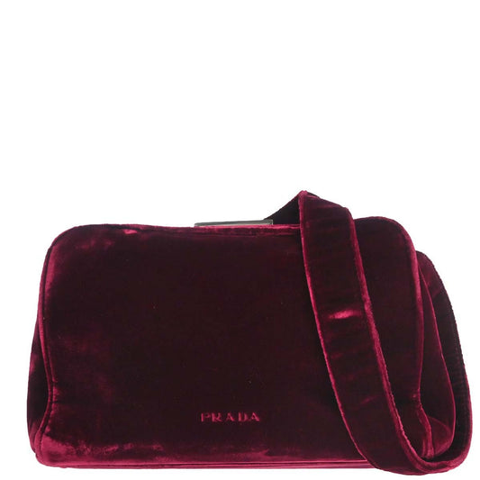 Prada Bordeaux Velvet Shoulder Bag