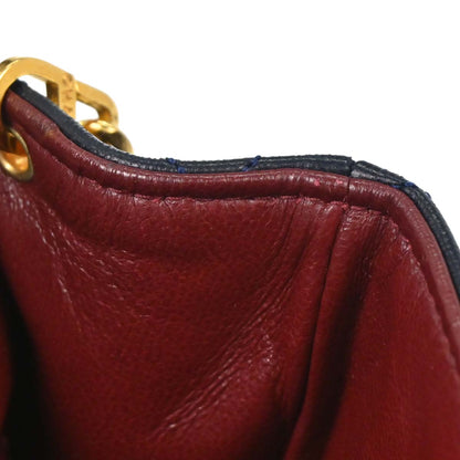 Chanel 1989-1991 Navy Lambskin Classic Square Flap Shoulder Bag 20