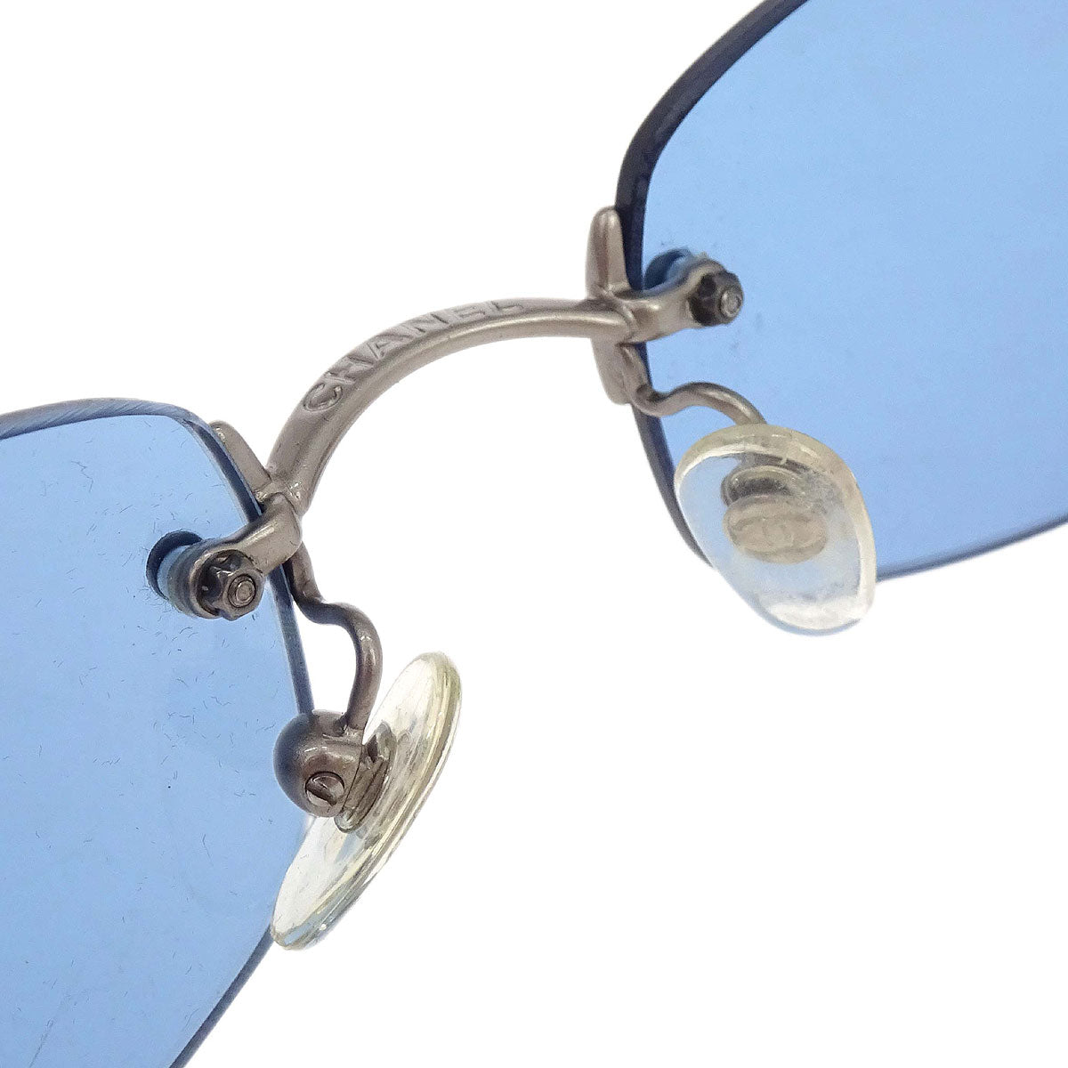 Chanel Sunglasses Eyewear Blue 54□19 Small Good