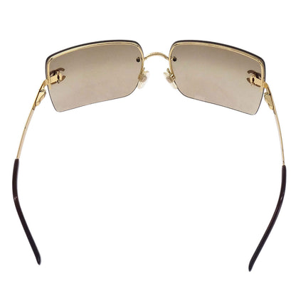 Chanel Sunglasses Eyewear Brown Rhinestone 62□15 Small Good