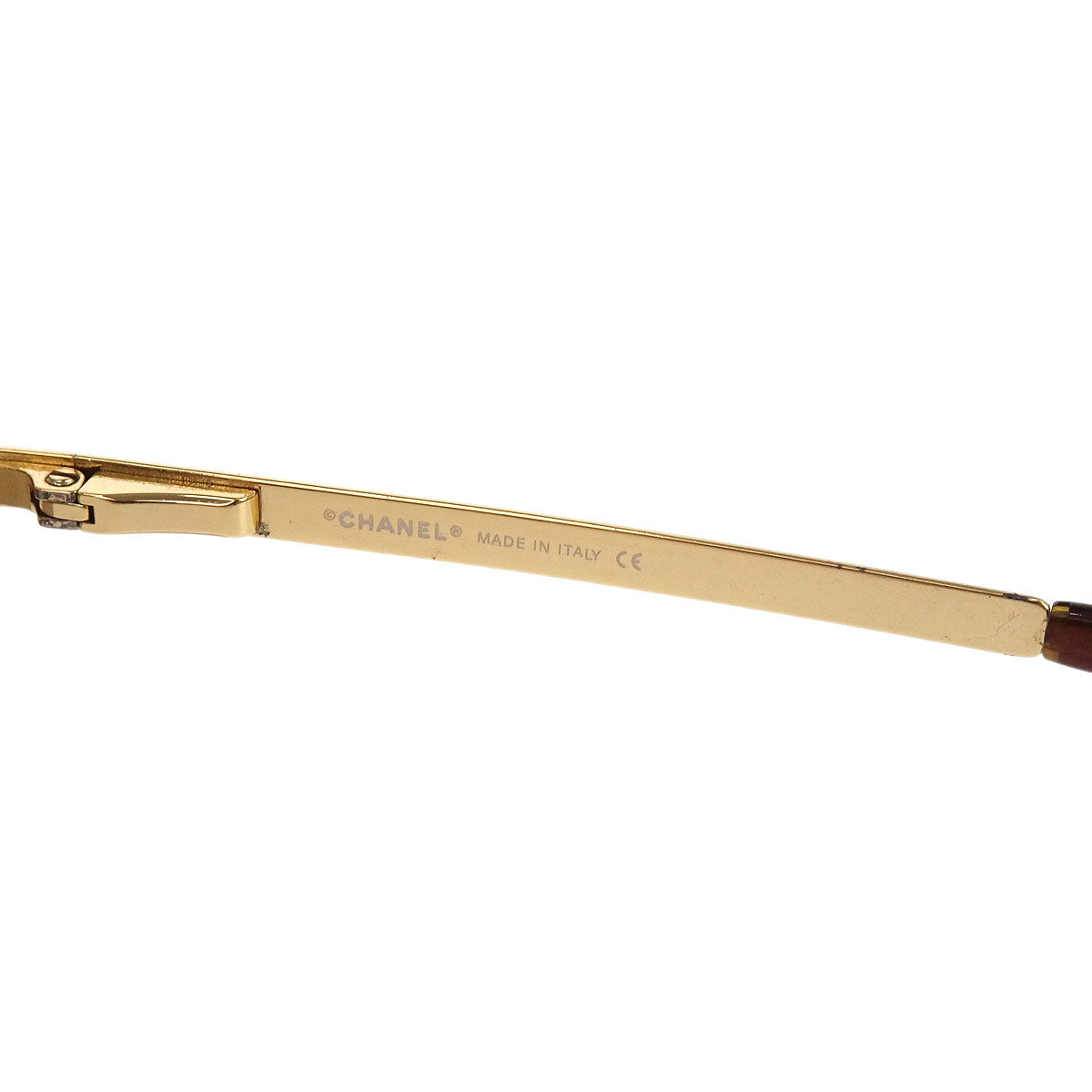 Chanel Sunglasses Eyewear Brown Rhinestone 62□15 Small Good