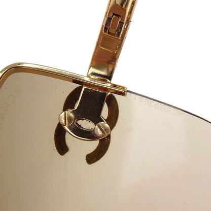 Chanel Sunglasses Eyewear Brown Rhinestone 62□15 Small Good