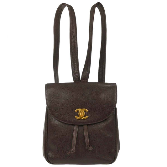 Chanel Brown Caviar Skin Backpack