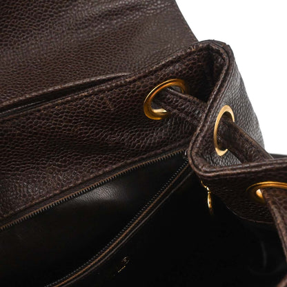 Chanel Brown Caviar Skin Backpack