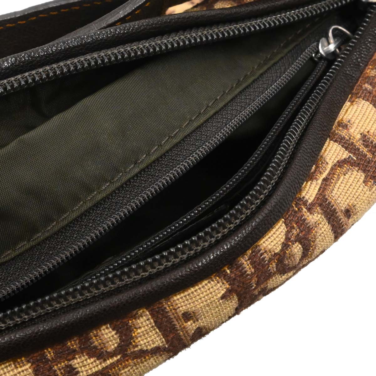 Christian Dior Brown Canvas Trotter Handbag