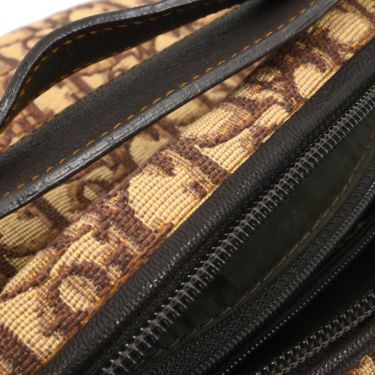 Christian Dior Brown Canvas Trotter Handbag