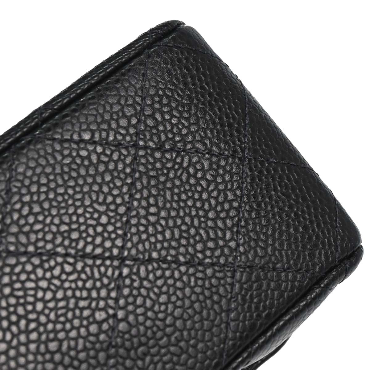Chanel 2003-2004 Black Caviar Skin Medium Classic Double Flap Shoulder Bag