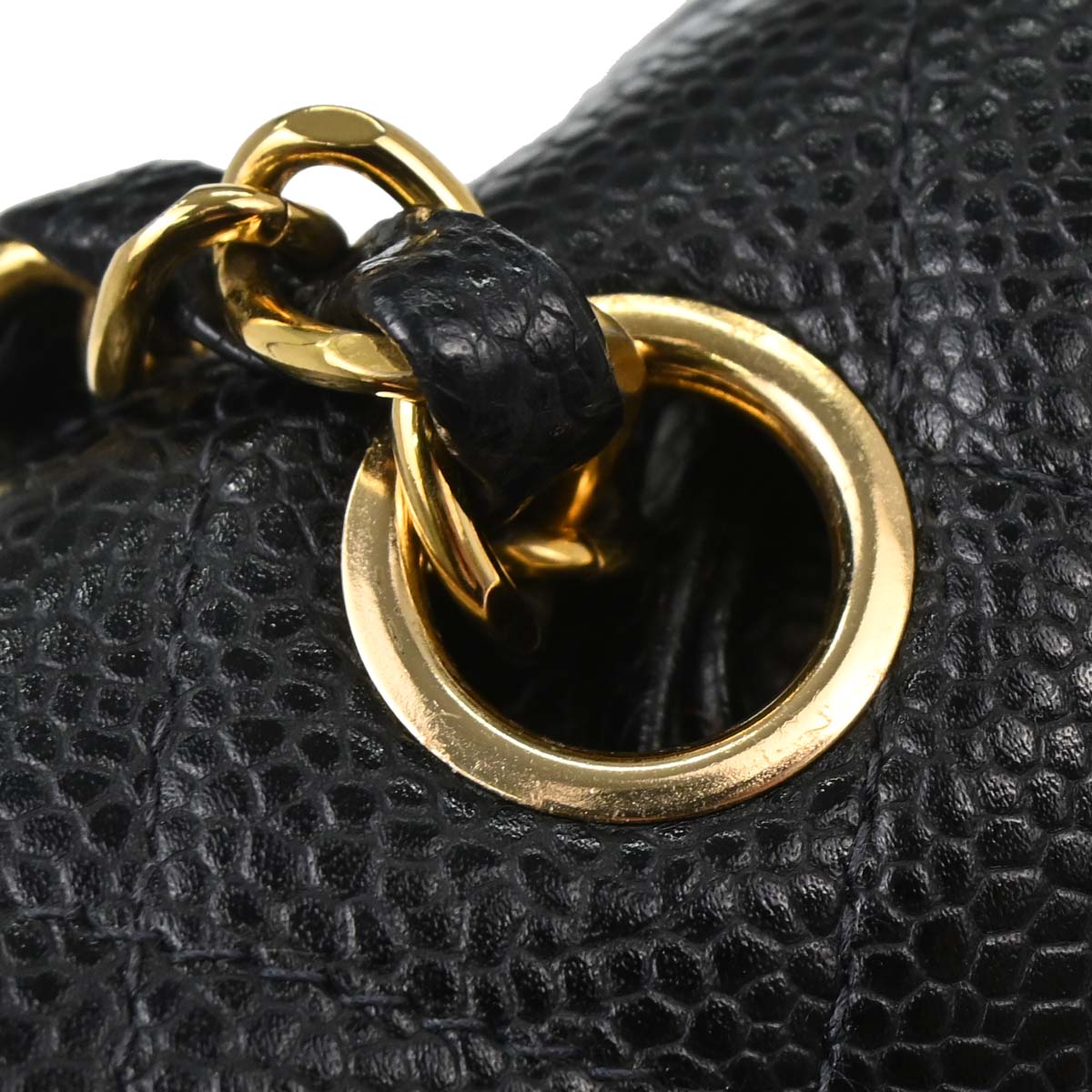 Chanel 2003-2004 Black Caviar Skin Medium Classic Double Flap Shoulder Bag
