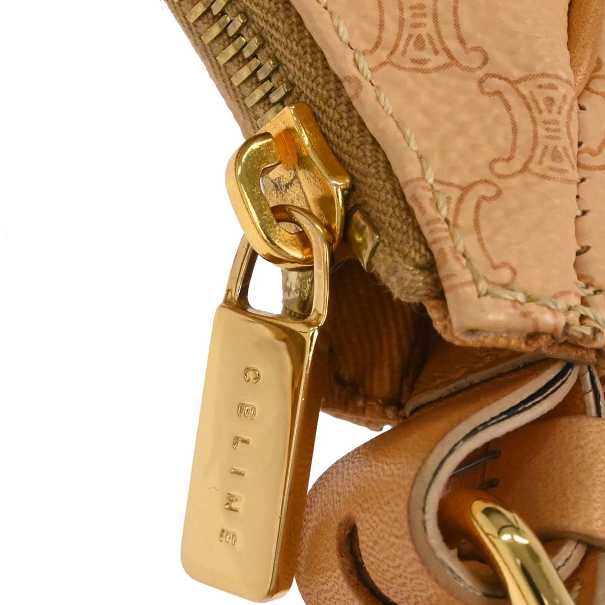 Celine Beige PVC Macadam Hobo Handbag