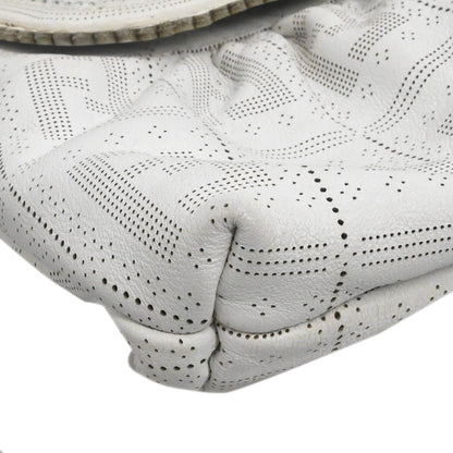 Fendi White Leather Zucca Chef Handbag