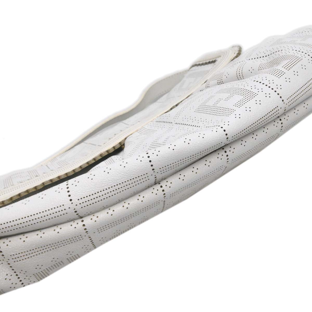 Fendi White Leather Zucca Chef Handbag