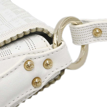 Fendi White Leather Zucca Chef Handbag