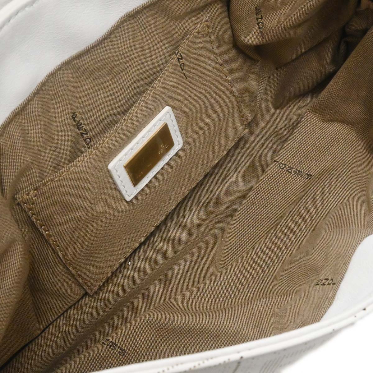 Fendi White Leather Zucca Chef Handbag