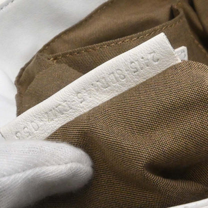 Fendi White Leather Zucca Chef Handbag