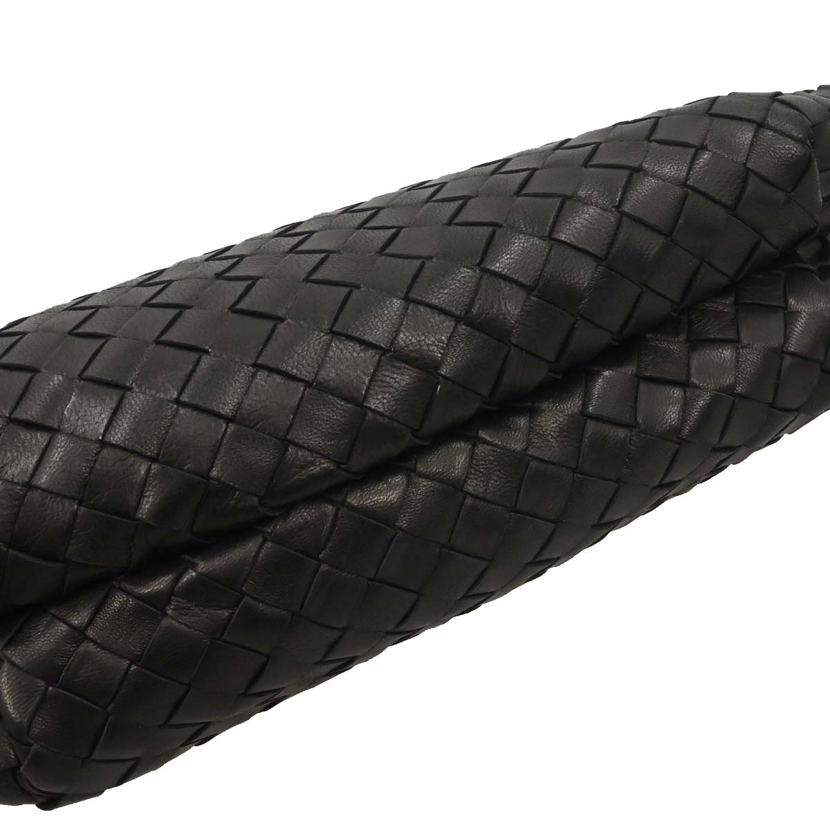 Bottega Veneta Black Lambskin Intrecciato Clutch Bag