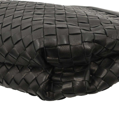 Bottega Veneta Black Lambskin Intrecciato Clutch Bag