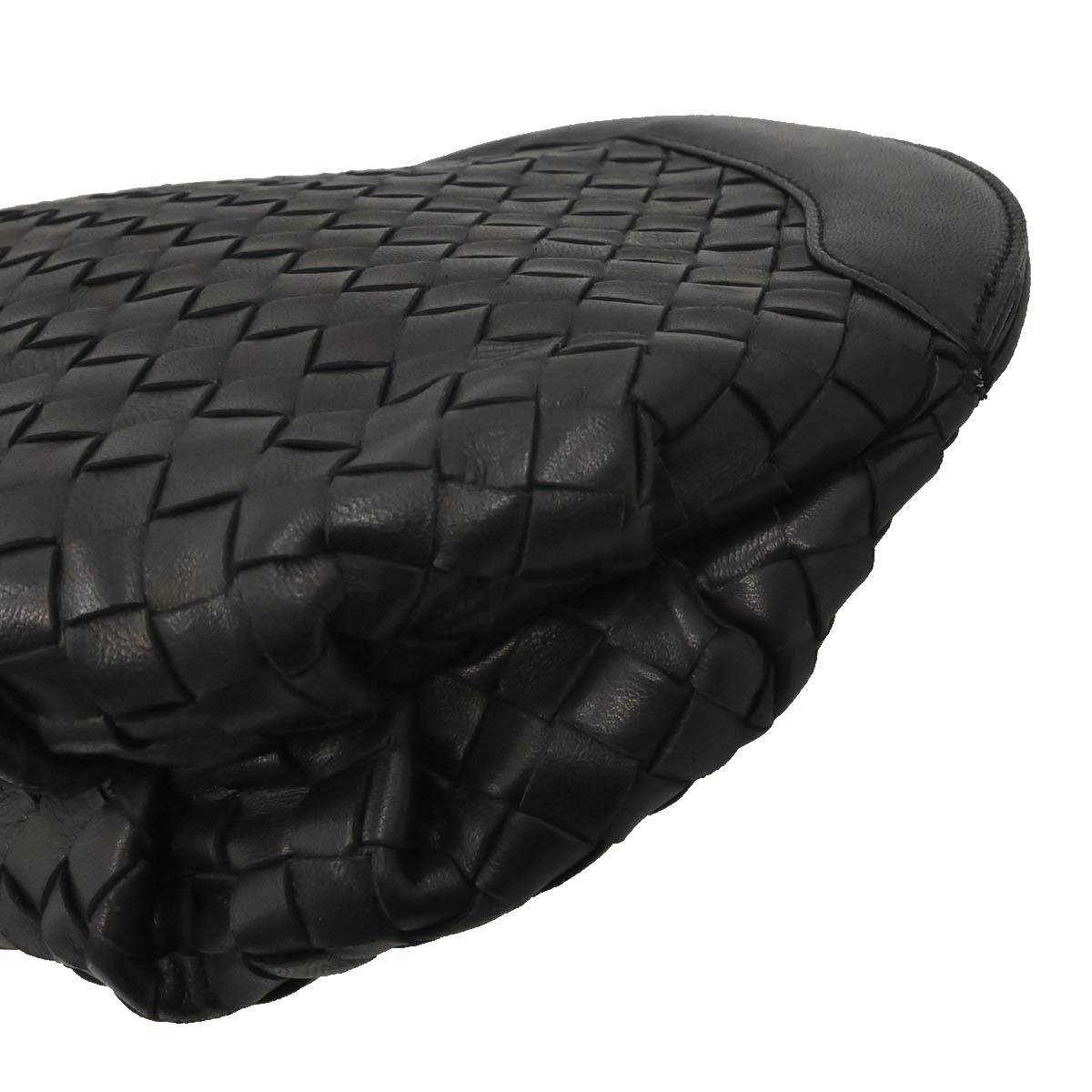 Bottega Veneta Black Lambskin Intrecciato Clutch Bag