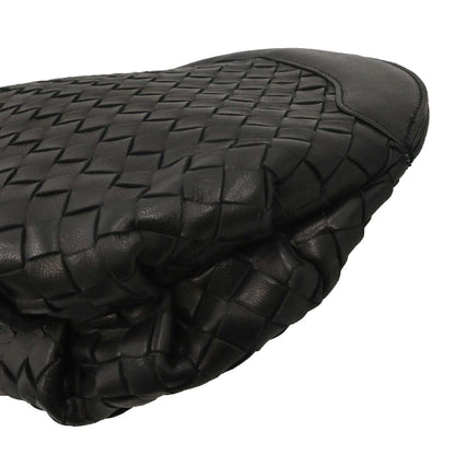 Bottega Veneta Black Lambskin Intrecciato Clutch Bag