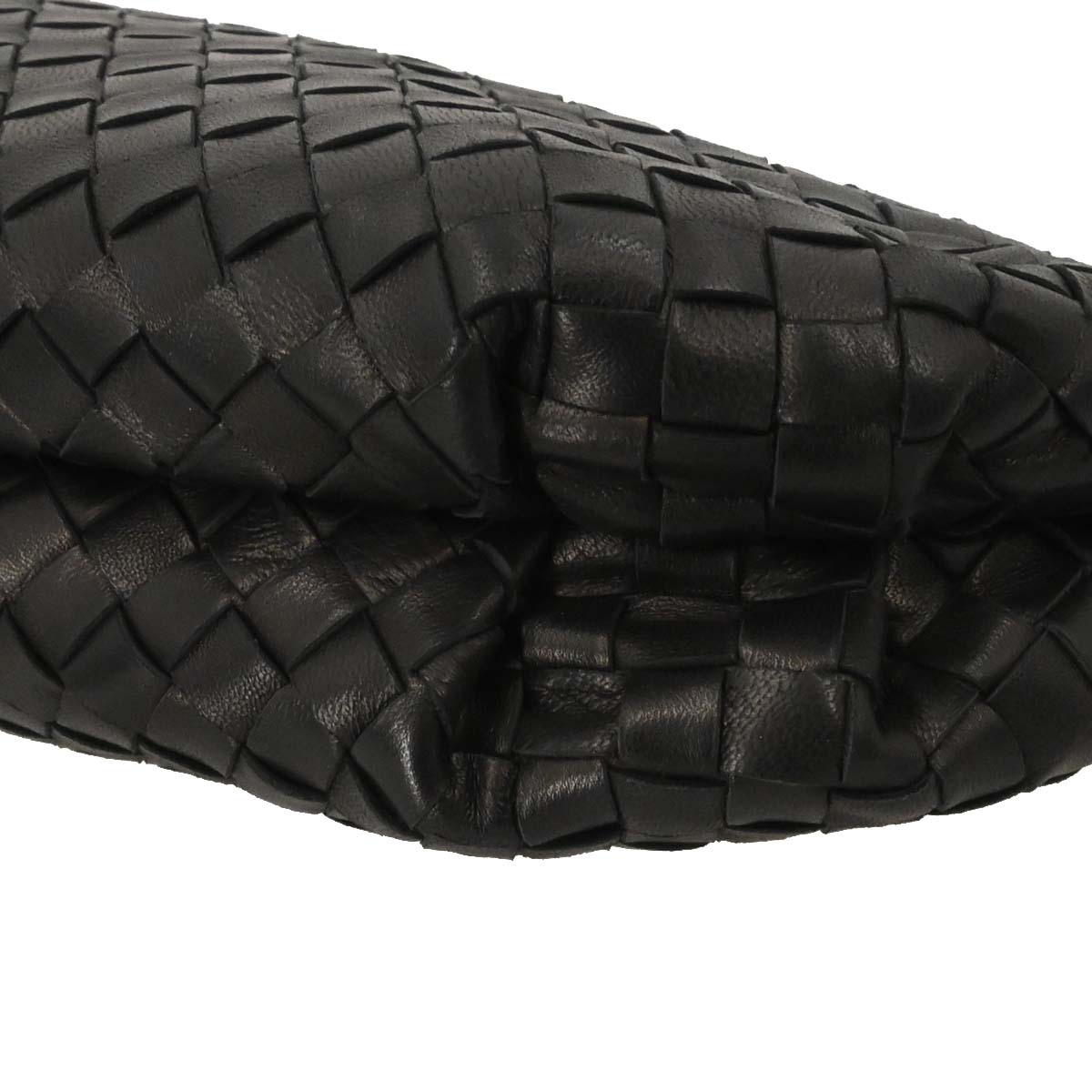 Bottega Veneta Black Lambskin Intrecciato Clutch Bag
