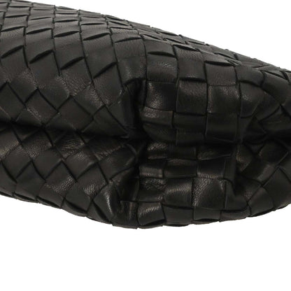 Bottega Veneta Black Lambskin Intrecciato Clutch Bag