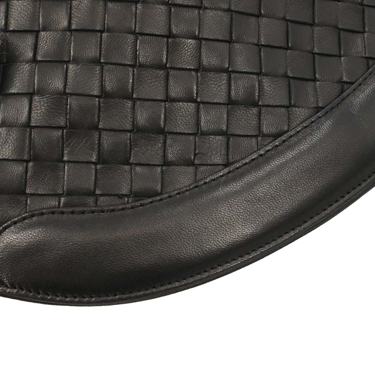 Bottega Veneta Black Lambskin Intrecciato Clutch Bag