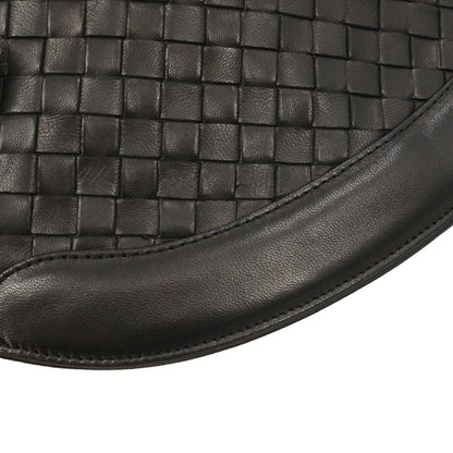 Bottega Veneta Black Lambskin Intrecciato Clutch Bag