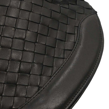 Bottega Veneta Black Lambskin Intrecciato Clutch Bag