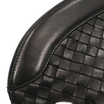 Bottega Veneta Black Lambskin Intrecciato Clutch Bag