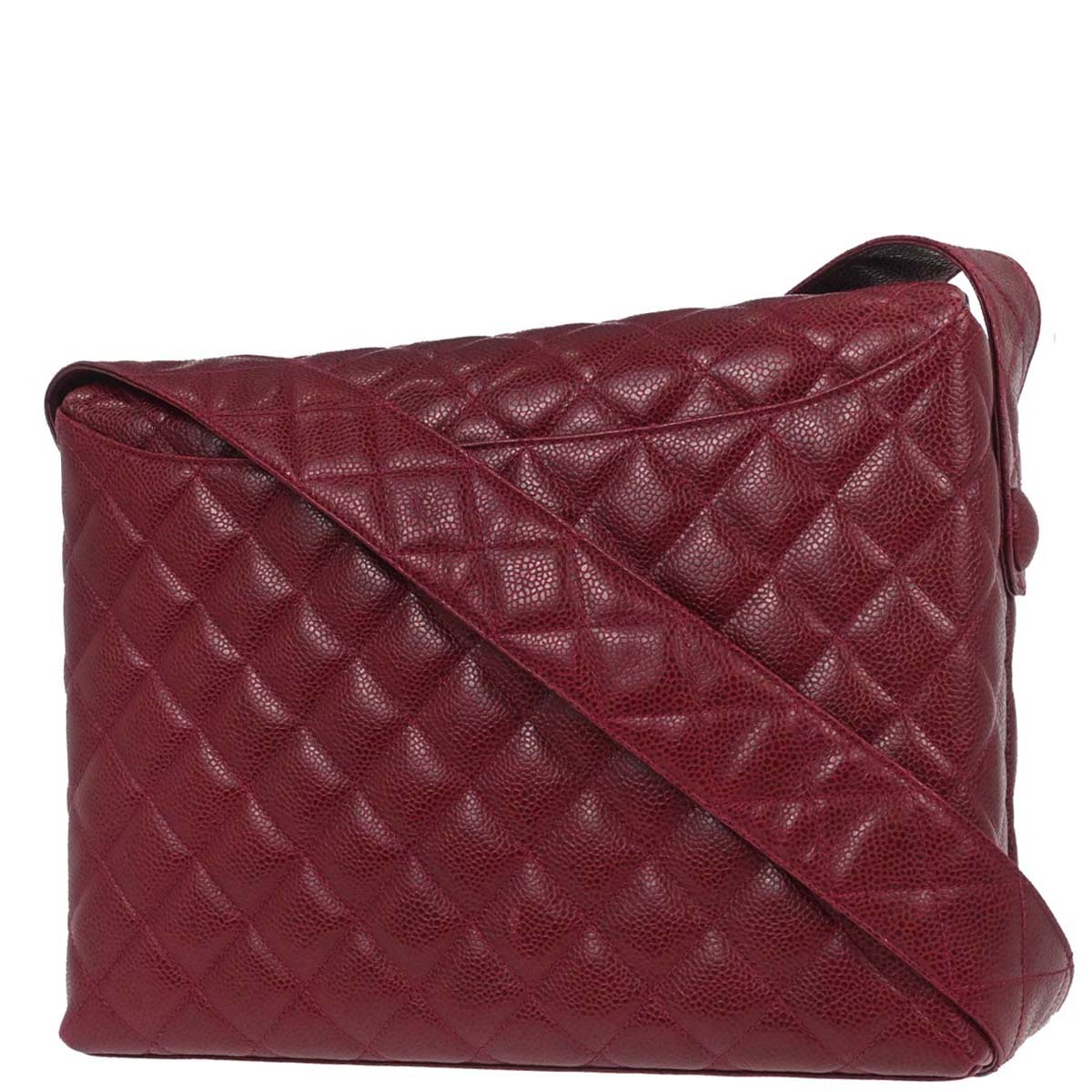 Chanel 1991-1994 Bordeaux Caviar Skin Shoulder Bag