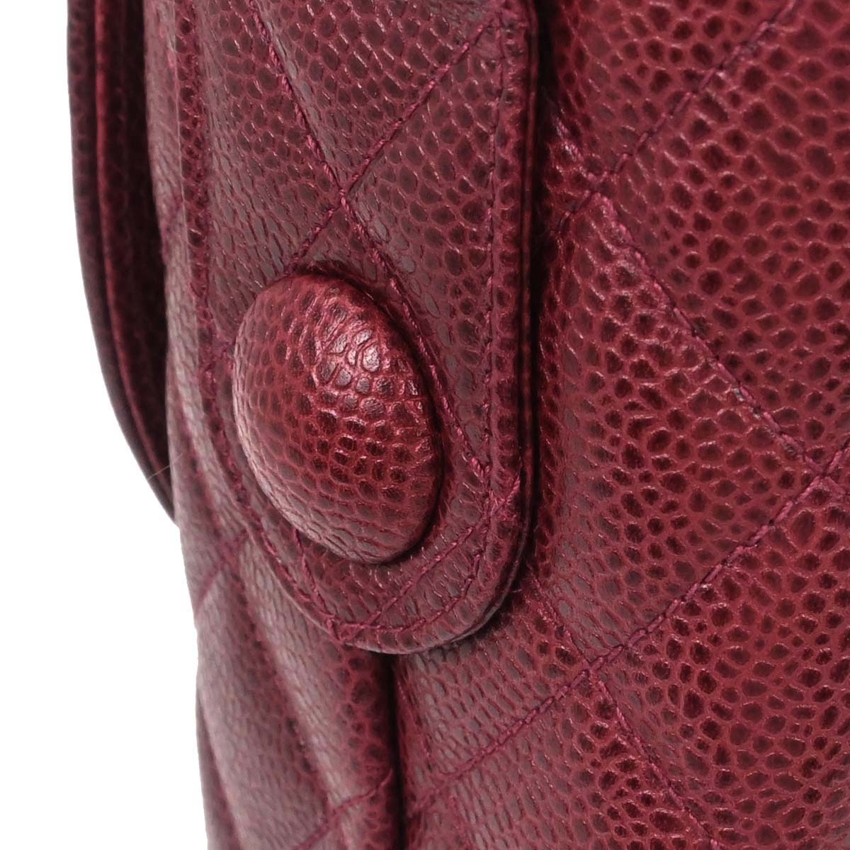 Chanel 1991-1994 Bordeaux Caviar Skin Shoulder Bag