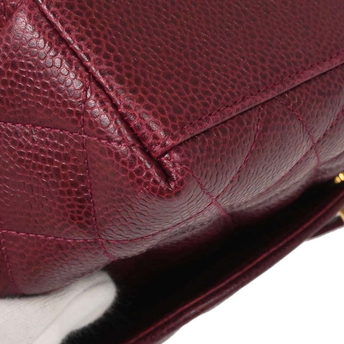 Chanel 1991-1994 Bordeaux Caviar Skin Shoulder Bag