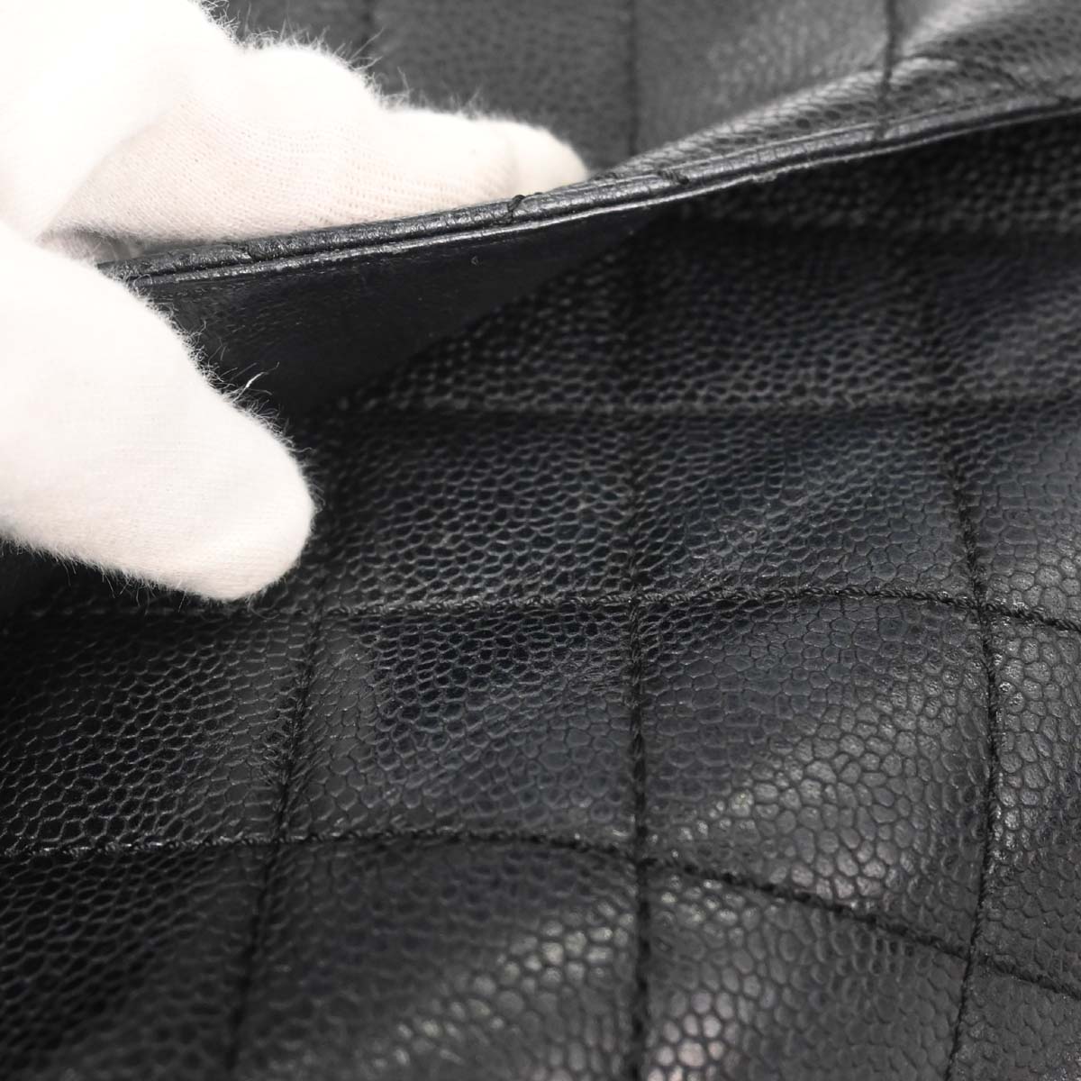 Chanel Black Caviar Skin Kelly Top Handle Handbag