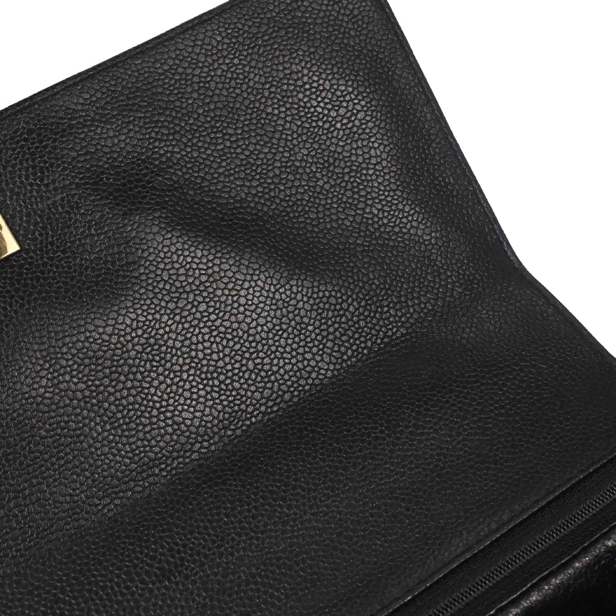 Chanel Black Caviar Skin Kelly Top Handle Handbag