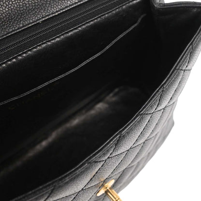 Chanel Black Caviar Skin Kelly Top Handle Handbag