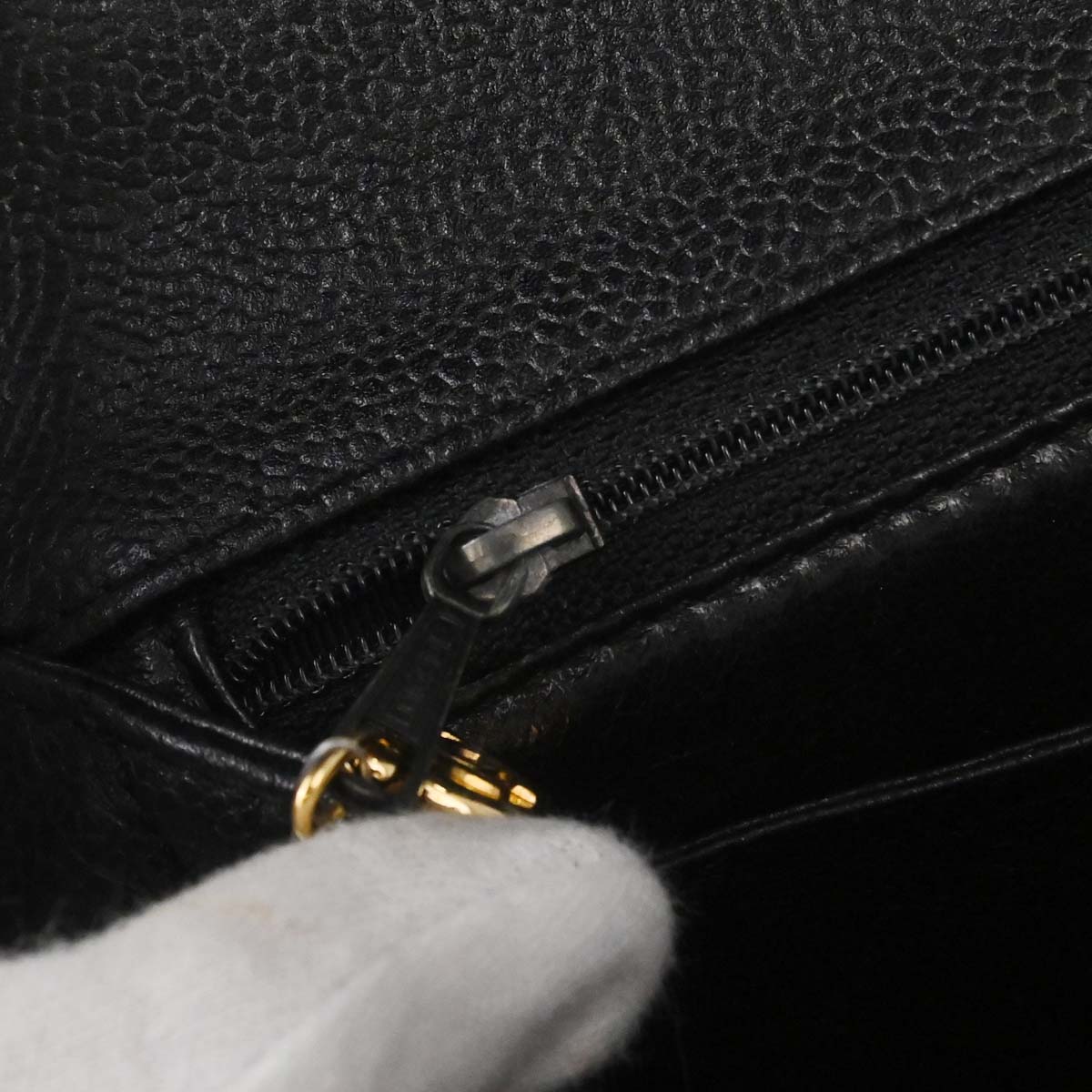 Chanel Black Caviar Skin Kelly Top Handle Handbag