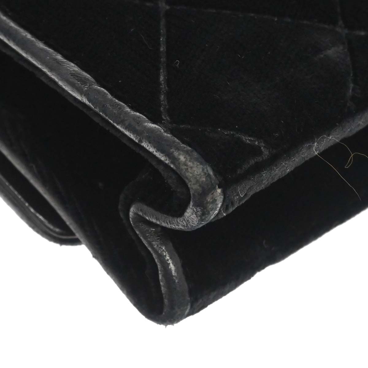 Chanel Black Velvet Camellia Shoulder Bag