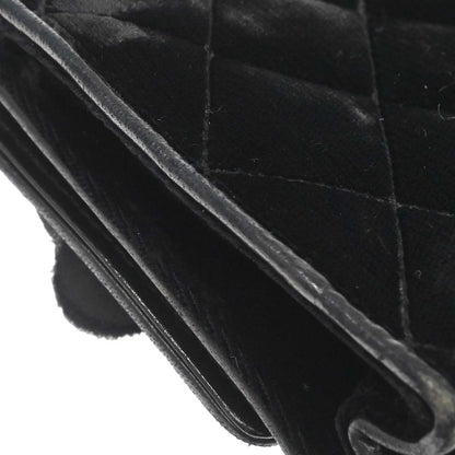 Chanel Black Velvet Camellia Shoulder Bag