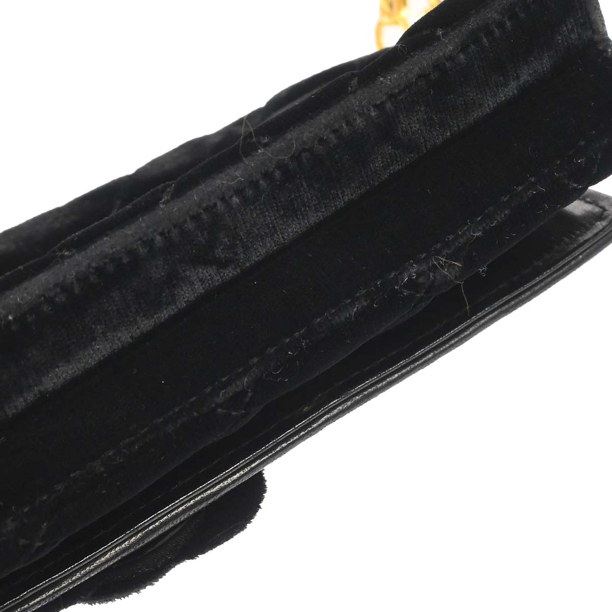 Chanel Black Velvet Camellia Shoulder Bag