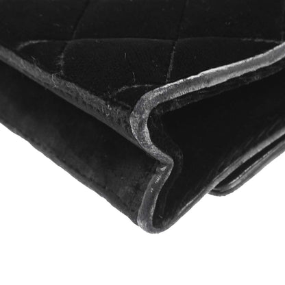 Chanel Black Velvet Camellia Shoulder Bag