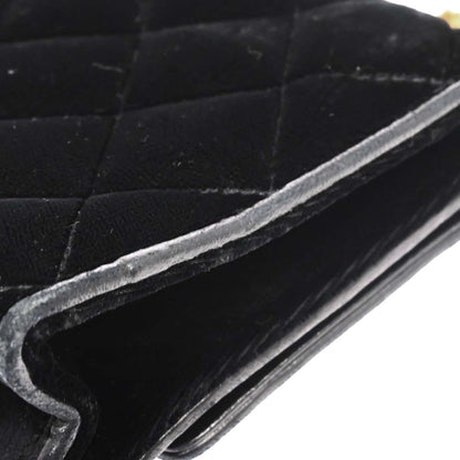 Chanel Black Velvet Camellia Shoulder Bag
