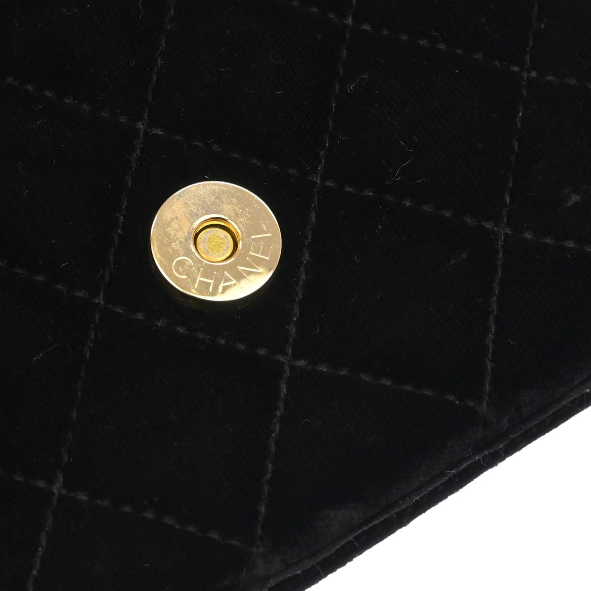 Chanel Black Velvet Camellia Shoulder Bag