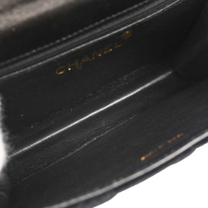 Chanel Black Velvet Camellia Shoulder Bag