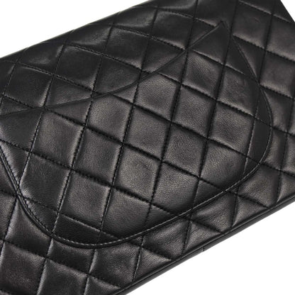 Chanel Black Lambskin Medium Classic Double Straight Flap Bag