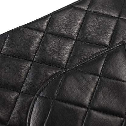 Chanel Black Lambskin Medium Classic Double Straight Flap Bag