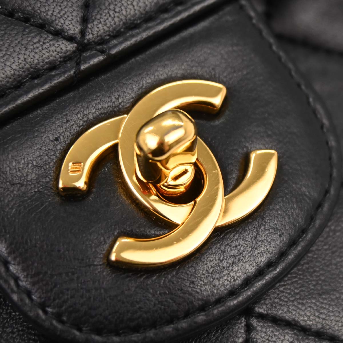 Chanel Black Lambskin Medium Classic Double Straight Flap Bag