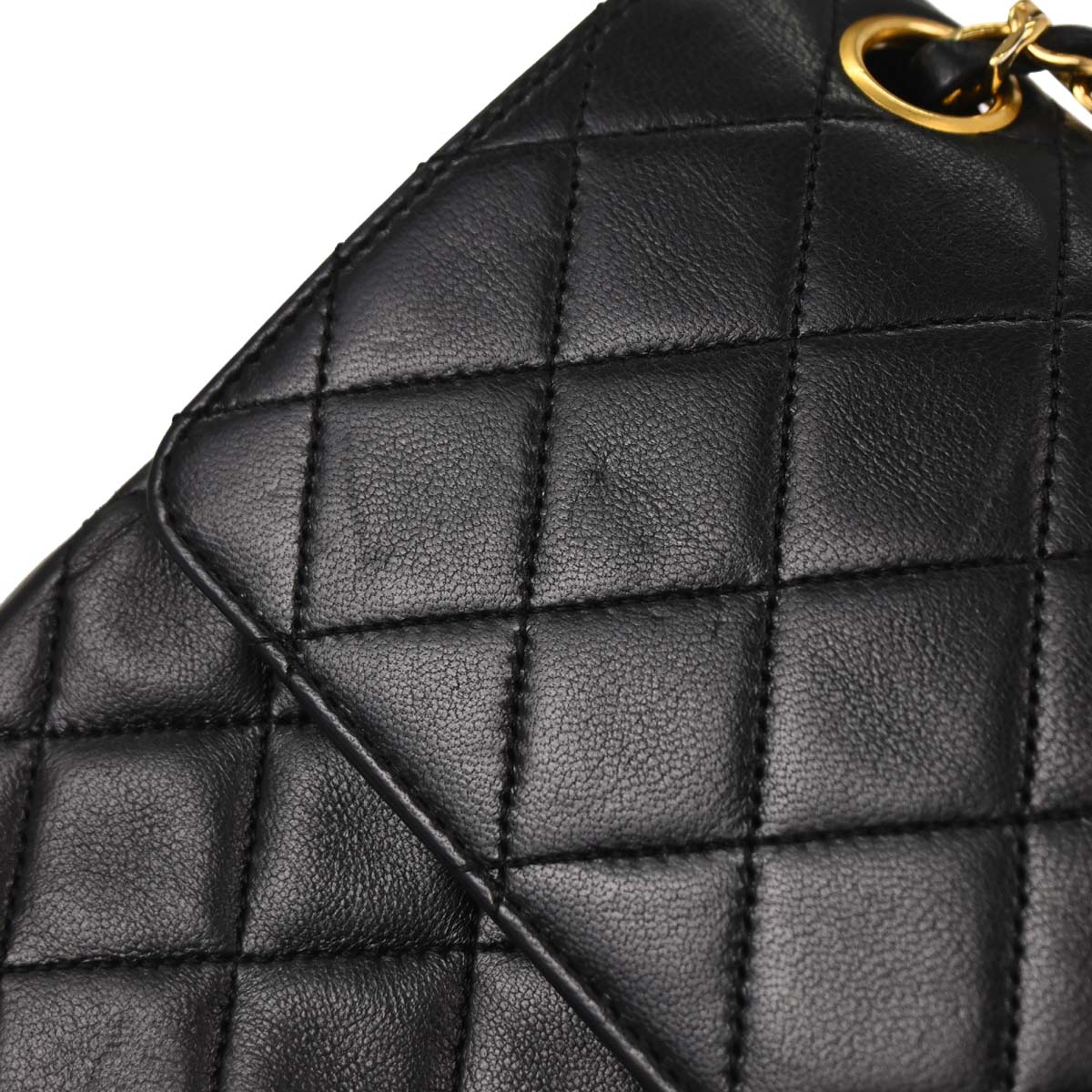 Chanel Black Lambskin Medium Classic Double Straight Flap Bag