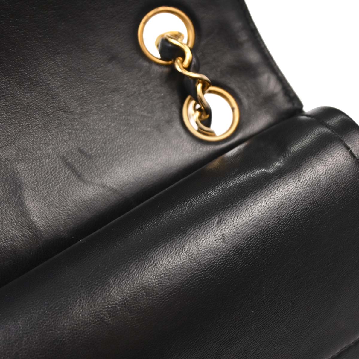 Chanel Black Lambskin Medium Classic Double Straight Flap Bag