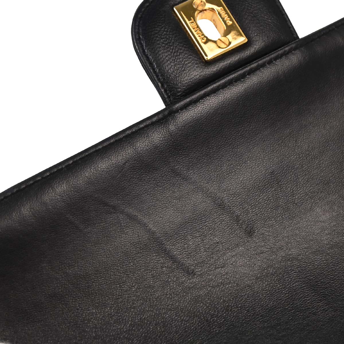 Chanel Black Lambskin Medium Classic Double Straight Flap Bag