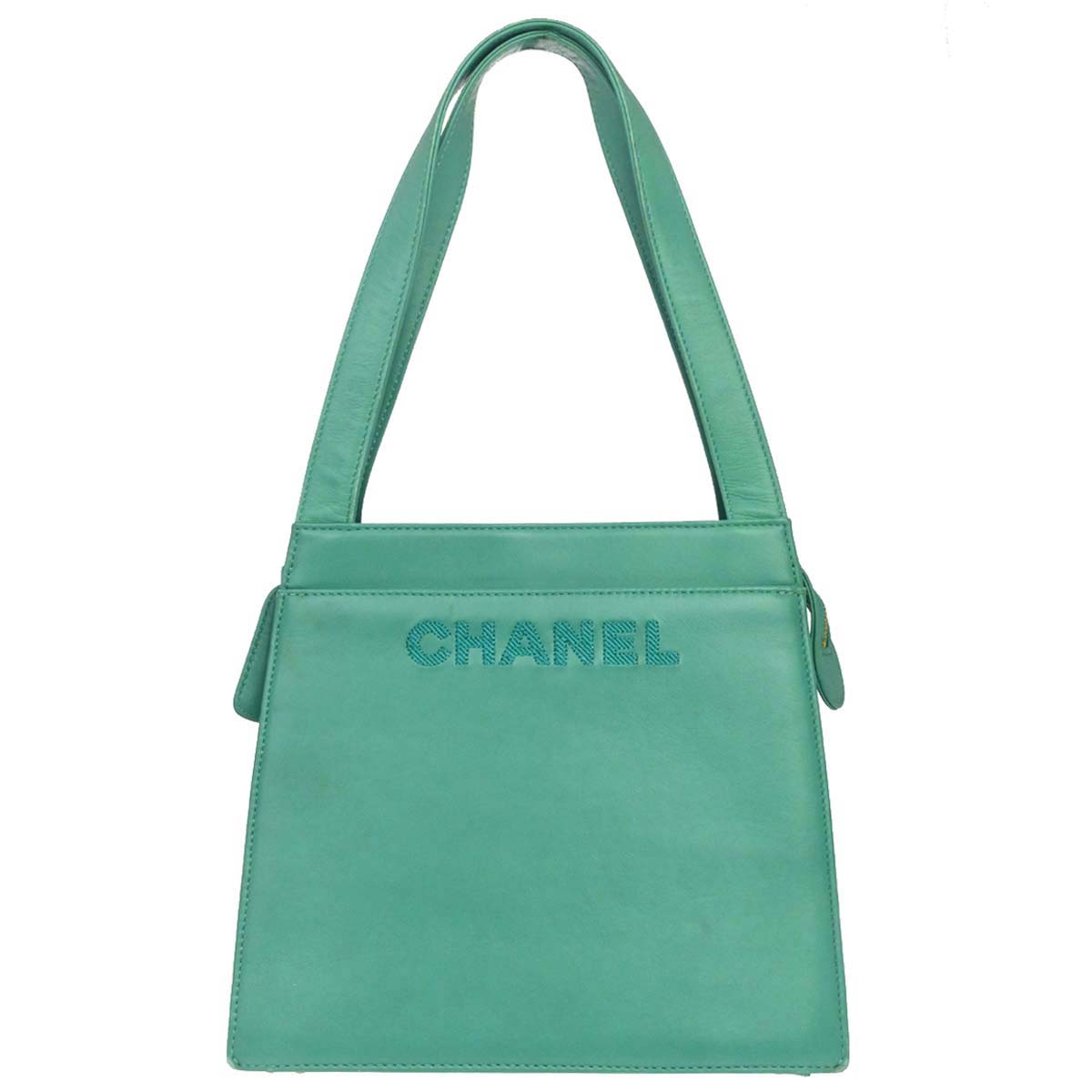 Chanel Green Lambskin Tote Handbag